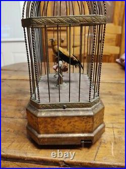 Beautiful Karl Griesbaum German Automaton Singing Bird Cage Music Box Vintage