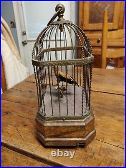 Beautiful Karl Griesbaum German Automaton Singing Bird Cage Music Box Vintage