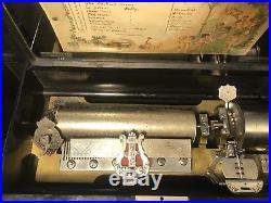 Beautiful Large Jacot Swiss Music Box 1890 10 Song Works Perfectly (video Files)