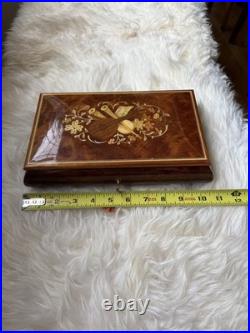 Beautiful Reuge Italian Wood Music Jewelry Box Fur Elise WORKING