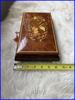 Beautiful Reuge Italian Wood Music Jewelry Box Fur Elise WORKING