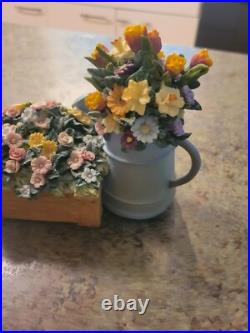 Beautiful San Francisco Music Box Co Flowers Watering Can Plays EDELWEISS