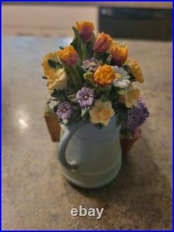 Beautiful San Francisco Music Box Co Flowers Watering Can Plays EDELWEISS