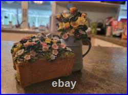 Beautiful San Francisco Music Box Co Flowers Watering Can Plays EDELWEISS