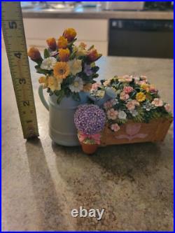 Beautiful San Francisco Music Box Co Flowers Watering Can Plays EDELWEISS