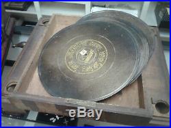 Beautiful & Working 1880's German Schutz Marke Walnut Cased Symphonion &12 Disk