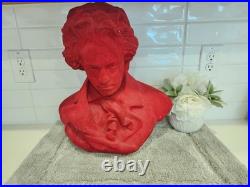 Beethoven Decorative Red Velvet BustVERY RARE
