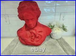 Beethoven Decorative Red Velvet BustVERY RARE