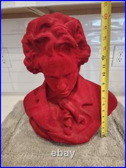 Beethoven Decorative Red Velvet BustVERY RARE