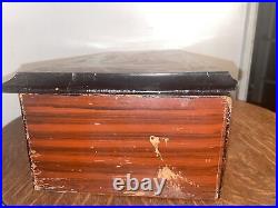 Big Antique 19th C. Victorian Swiss Cylinder 10 Song Inlaid Music Box