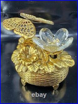 Brass Butterfly Music Box with Flapping Wings Taj Imports Japan