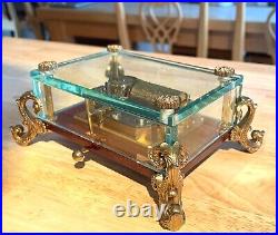 Brass & Crystal Reuge Dauphin CH1/36 Music Box. All I Ask of You. SEE VIDEO