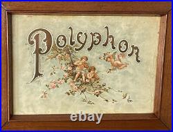 C. 1890 Polyphon Music Box 15.5 With Christmas Disks & Table