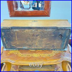 C112 Antique 1800's Wooden Musical Box Working Condition