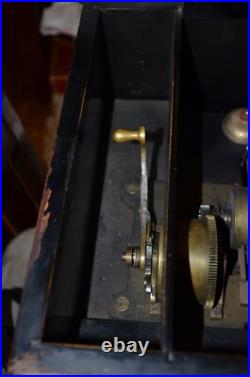 C1800s Large SWISS 6 Bells, 12 Aires Cylinder Music Box 25X14X12