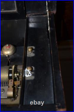 C1800s Large SWISS 6 Bells, 12 Aires Cylinder Music Box 25X14X12