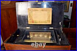 C1800s Large SWISS 6 Bells, 12 Aires Cylinder Music Box 25X14X12