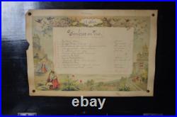 C1800s Large SWISS 6 Bells, 12 Aires Cylinder Music Box 25X14X12