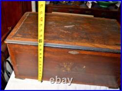 C1800s Large SWISS 6 Bells, 12 Aires Cylinder Music Box 25X14X12