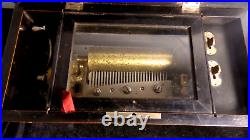 C1885 Paillard Swiss Cylinder Wood Inlay Music Box 10 Airs Songs