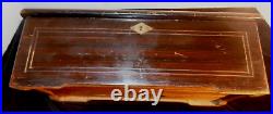 C1885 Paillard Swiss Cylinder Wood Inlay Music Box 10 Airs Songs