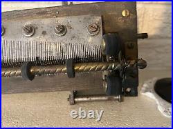 C1900 Antique Regina Coin Operated Disc Music Box Comb Mechanism Only