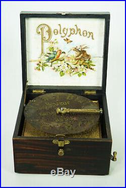 CHARMING POLYPHON DISC MUSIC BOX 16,5 cm You can hear me play