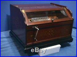 CONCERT Roller Organ+40 Cobs ORIGINAL Gold Letters+Wood PATINA Working Condition