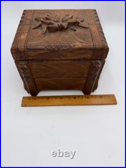 CUENDET Hand Carved Swiss Wood Music Jewelry Box OLD SEE VIDEO WORKS GREAT CUENDET Hand Carved Swiss Wood Music Jewelry Box OLD SEE VIDEO WORKS GREAT