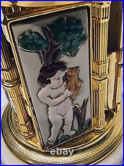 Capodimonte Cherub Porcelain Music Carousel Lipstick Holder