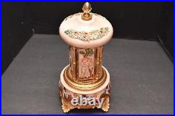 Capodimonte Italy Reuge Music Box Cherub Lipstick/Cigarette Carousel Vintage