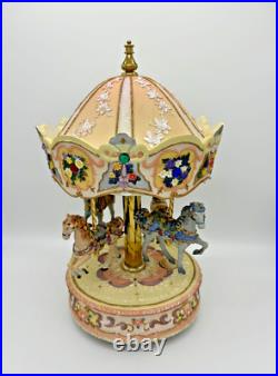 Carousel Music Box Rare Four Horse Made By Giftec EUC Works Vintage 16Tall Carousel Music Box Rare Four Horse Made By Giftec EUC Works Vintage 16Tall