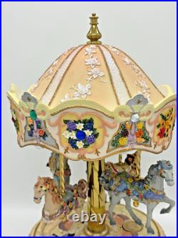 Carousel Music Box Rare Four Horse Made By Giftec EUC Works Vintage 16Tall Carousel Music Box Rare Four Horse Made By Giftec EUC Works Vintage 16Tall