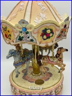 Carousel Music Box Rare Four Horse Made By Giftec EUC Works Vintage 16Tall Carousel Music Box Rare Four Horse Made By Giftec EUC Works Vintage 16Tall