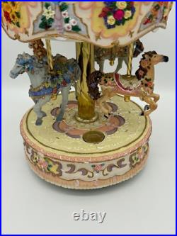 Carousel Music Box Rare Four Horse Made By Giftec EUC Works Vintage 16Tall Carousel Music Box Rare Four Horse Made By Giftec EUC Works Vintage 16Tall