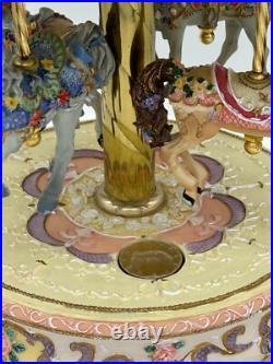 Carousel Music Box Rare Four Horse Made By Giftec EUC Works Vintage 16Tall Carousel Music Box Rare Four Horse Made By Giftec EUC Works Vintage 16Tall