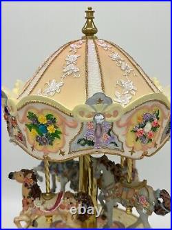 Carousel Music Box Rare Four Horse Made By Giftec EUC Works Vintage 16Tall Carousel Music Box Rare Four Horse Made By Giftec EUC Works Vintage 16Tall