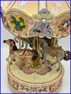 Carousel Music Box Rare Four Horse Made By Giftec EUC Works Vintage 16Tall Carousel Music Box Rare Four Horse Made By Giftec EUC Works Vintage 16Tall