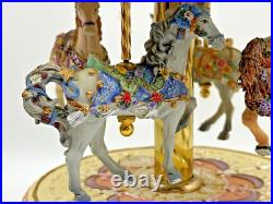 Carousel Music Box Rare Four Horse Made By Giftec EUC Works Vintage 16Tall Carousel Music Box Rare Four Horse Made By Giftec EUC Works Vintage 16Tall