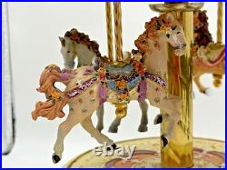 Carousel Music Box Rare Four Horse Made By Giftec EUC Works Vintage 16Tall Carousel Music Box Rare Four Horse Made By Giftec EUC Works Vintage 16Tall