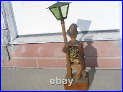Carved German Whistler Black Forest Lamp Post Drunk Karl Griesbaum 4 REPAIR