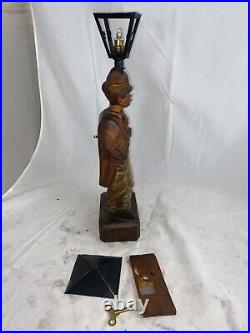 Carved German Whistler Black Forest Lamp Post Drunk Karl Griesbaum For Repair