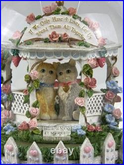 Cat Couple Musical Snow Globe by The San Francisco Music Box Company Rare Large
