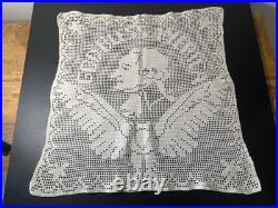 Centennial Embroidered Lace George Washington God Bless America Handkerchief