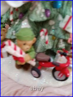 Cherished Teddies Lighted Christmas Tree Plays Tune We Wish You Merry Christmas