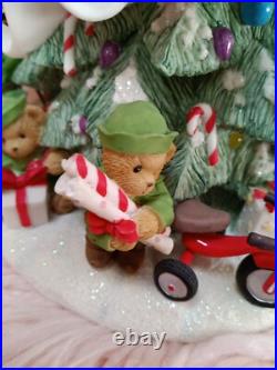Cherished Teddies Lighted Christmas Tree Plays Tune We Wish You Merry Christmas