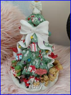Cherished Teddies Lighted Christmas Tree Plays Tune We Wish You Merry Christmas