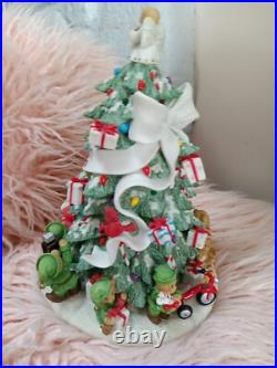 Cherished Teddies Lighted Christmas Tree Plays Tune We Wish You Merry Christmas
