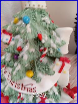 Cherished Teddies Lighted Christmas Tree Plays Tune We Wish You Merry Christmas