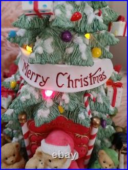 Cherished Teddies Lighted Christmas Tree Plays Tune We Wish You Merry Christmas